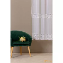(2 méret) Volta hímzett sable függöny - Fehér - 210cm
