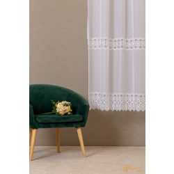 (2 méret) Volta hímzett sable függöny - Fehér - 210cm