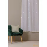 (2 szín 2 méret) Florin  nyírt sablé - Elegáns fehér ezüst falevelek -220cm 