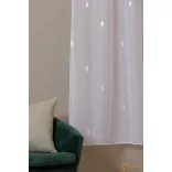 (2 szín 2 méret) Florin  nyírt sablé - Elegáns fehér ezüst falevelek -220cm 