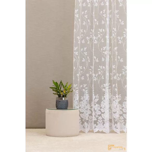 (2 méret) Bk1006 Jacquard fényáteresztő függöny-Fehér-280cm