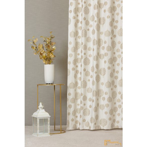 (2 szín) LUMI karácsonyi bársony - Elefántcsont alapon arany minták - 300cm