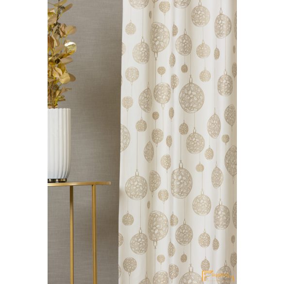 (2 szín) LUMI karácsonyi bársony - Elefántcsont alapon arany minták - 300cm