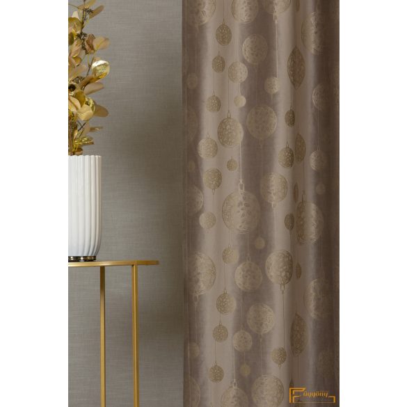 (2 szín) LUMI karácsonyi bársony - Cappuccino alapon arany minták.  - 300cm