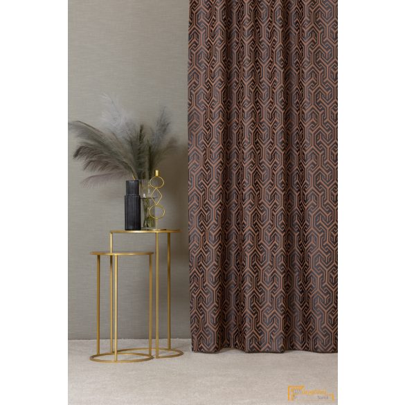 (4 szín) LUCAS jacquard szövésű dekor függöny - Rozsda - 340cm