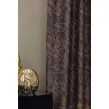 (2 szín) Arezzo nyomott dim out függöny caffe latte - arany. 280 cm