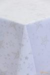 Karácsony mintás asztalterítő -Estrella -Ezüst csillag mintás -180cm