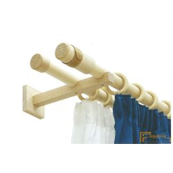   (2 szín 3 méret) Tömörfa karnis szett dupla-Natural-150cm