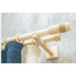 (2 szín 3 méret) Tömörfa karnis szett dupla-Natural-150cm