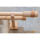 (2 szín 3 méret) Tömörfa karnis szett dupla-Natural-150cm