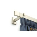 (12 méret) Elegante egysoros design függöny karnis szett (4méter) - Alu szatén. Szimpla Alu szatén oldal fali tartóval 