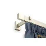 (12 méret) Elegante egysoros design függöny karnis szett (1.5méter) - Alu szatén. Szimpla Alu szatén oldal fali tartóval 