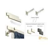 (12 méret) Elegante háromsoros design függöny karnis szett (2méter) - Alu szatén. Tripla Alu szatén oldal fali tartóval - Lapfüggönyökhöz is!