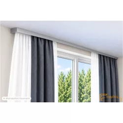  (9 szín 16 méret) DecoLino Design mennyezeti karnis szett (1méter) - Ezüst