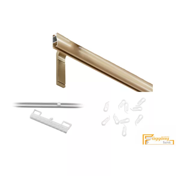 (6 szín 16 méret) Motivo egysoros függöny karnis szett (2méter). Függönytartó karnis, rövid oldalfali szereléssel -  12 Homok