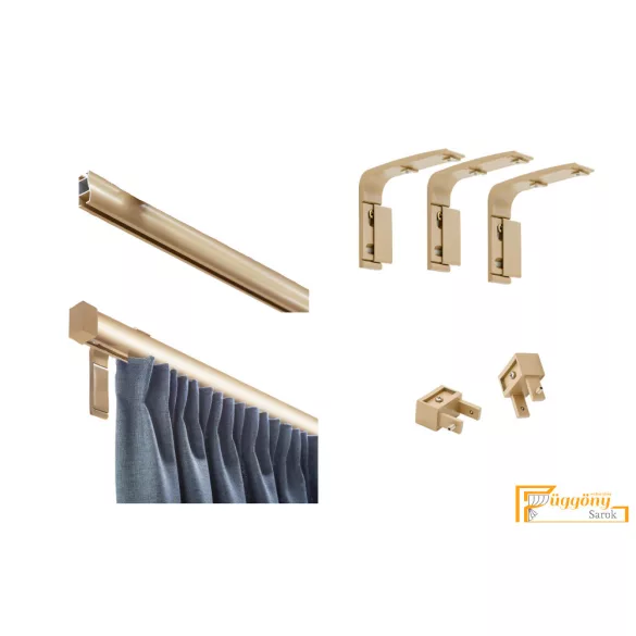(6 szín 16 méret) Motivo egysoros függöny karnis szett (4méter). Függönytartó karnis, rövid oldalfali szereléssel -  12 Homok