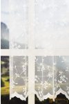 (2 méret) Fehér apró virágmintás jacquard fényáteresztő függöny R-6784/280