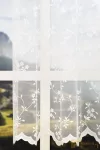 (2 méret) Fehér apró virágmintás jacquard fényáteresztő függöny R-6784/280