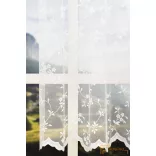 (2 méret) Fehér apró virágmintás jacquard fényáteresztő függöny R-6784/280