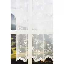   (2 méret) Fehér apró virágmintás jacquard fényáteresztő függöny R-6784/280