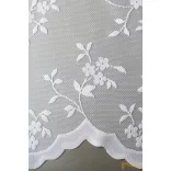 (2 méret) Fehér apró virágmintás jacquard fényáteresztő függöny R-6784/280