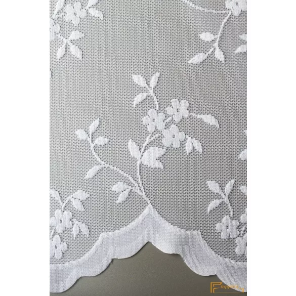 (2 méret) Fehér apró virágmintás jacquard fényáteresztő függöny R-6784/280