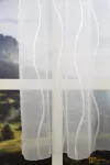 (2 méret 3 szín) R-6467 hullám mintás voile függöny 180cm -103 Ecru