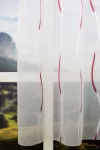 (2 méret 3 szín) R-6467 hullám mintás voile függöny 180cm -408 Bordó