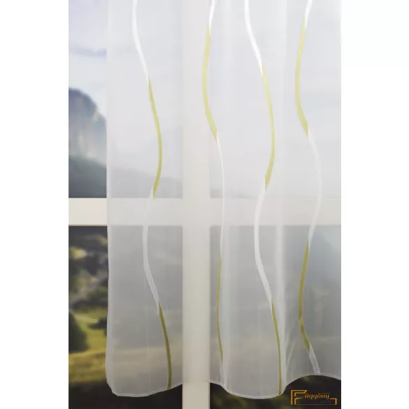 (2 méret 3 szín) R-6467 hullám mintás voile függöny 180cm -702 Zöld