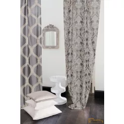   (3 szín) G21500 hímzett előkelő mintás Prémium dekor függöny R-300 cm(905)-Szürke