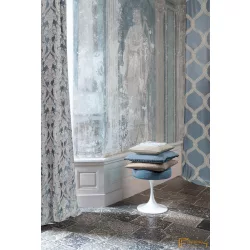   (3 szín) G21501 hímzett barokk mintás Prémium dekor függöny R-300 cm(601)-Denim