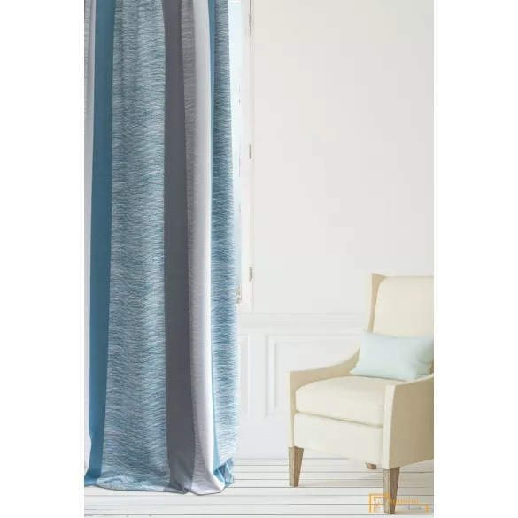 (4 szín) Boras egyszínű nyomott dimout R-150 cm (608)-Szürke-denim csikos