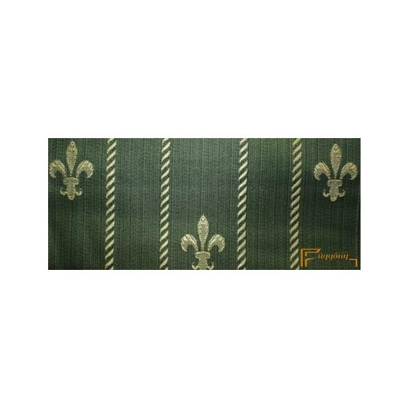 (10 szín) Classic Liliom mintás dekorfüggöny R-140 cm 105/42(10) Zöld-arany csikos