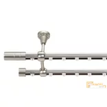 (2 szín 5 méret) Dupla fém belső sínes rúdkarnis szett Mennyezeti tartóval Ø19 mm - Matt króm -200cm
