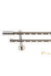 (5 szín 5 méret) Dupla fém belső sínes rúdkarnis szett Modern oldalfali szereléssel Ø19 mm - Inox -200cm