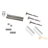 (5 szín 5 méret) Dupla fém belső sínes rúdkarnis szett Modern oldalfali szereléssel Ø19 mm - Inox -200cm