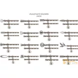 (5 szín 5 méret) Dupla fém belső sínes rúdkarnis szett Modern oldalfali szereléssel Ø19 mm - Inox -200cm