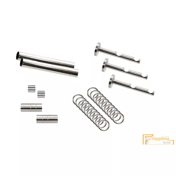 (7 szín 5 méret) Dupla fém rúdkarnis szett Modern oldalfali szereléssel Ø19 mm - Inox -200cm