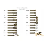 (2 szín 5 méret) Dupla fém belső sínes rúdkarnis szett Mennyezeti tartóval Ø19 mm - Antik réz -200cm