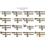 (5 szín 5 méret) Dupla fém belső sínes rúdkarnis szett Modern oldalfali szereléssel Ø19 mm - Antik réz -200cm
