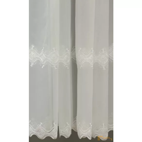 (2 méret 2 szín) Klasszikus hímzett minta Palermo 10 Fehér 210 cm+ózs