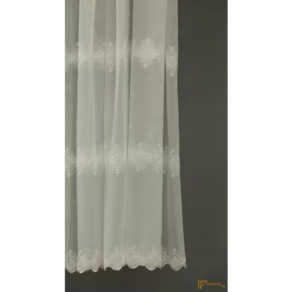 (2 méret 2 szín) Klasszikus hímzett minta Palermo 12 Ecru 210 cm+ózs