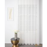 (2 szín 2 méret) 7256 beszőtt szable függöny - Ekrü alapon cappuccino színű beszövés-175cm