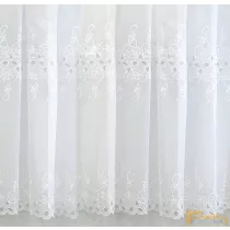   (2 méret) Sable alapon két sorban hímzett fehér elegáns fényáteresztő -180cm