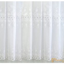   (2 méret) Sable alapon két sorban hímzett fehér elegáns fényáteresztő -180cm