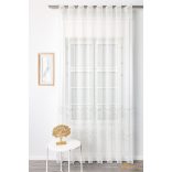 (2 szín) Három sorban hímzett szable függöny - Ecru-280cm