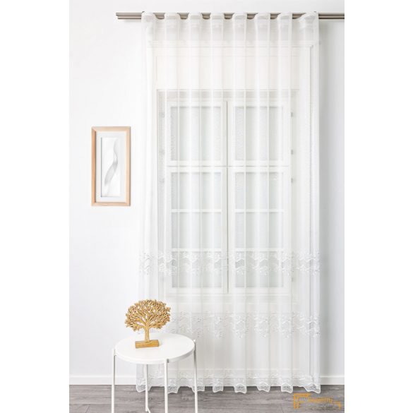 (2 szín) Három sorban hímzett szable függöny - Ecru-280cm