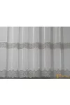 (3 szín) Linka selyem voile fényáteresztő - Ezüst hímzéssel - 290 cm 