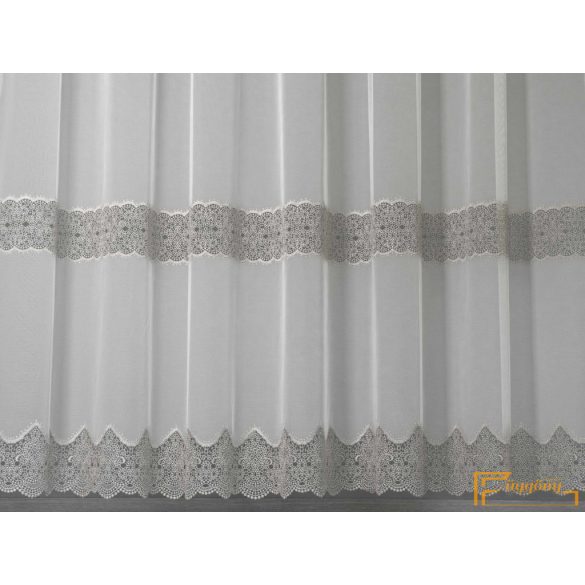 (3 szín) Linka selyem voile fényáteresztő - Ezüst hímzéssel - 290 cm 