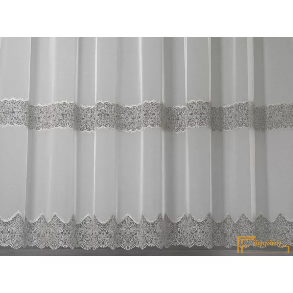 (3 szín) Linka selyem voile fényáteresztő - Ezüst hímzéssel - 290 cm 
